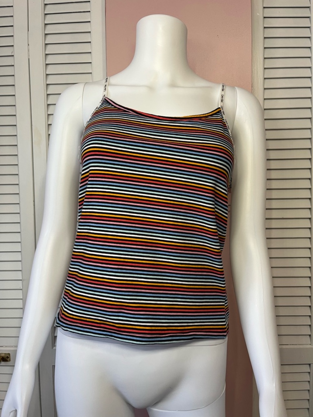 Calvin Klein Rainbow Stripe Spaghetti Strap Camisole